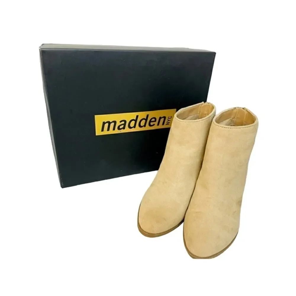 Madden NYC Ankle Boots Sand Size Womens 8 M Faux Suede